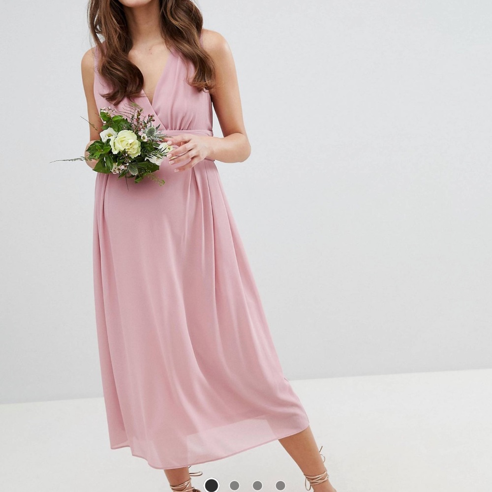 Light Pink Midi Bridesmaid Dress